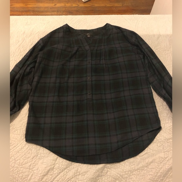 Jcrew plaid flannel blouse - Picture 6 of 9